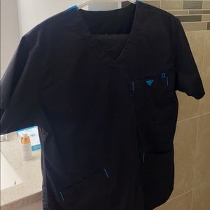 Black with blue accents Med Couture Scrub set (M)